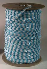 1 soros 6 mm elasztikus kétszínű csésze flitter - BLUE/WHITE